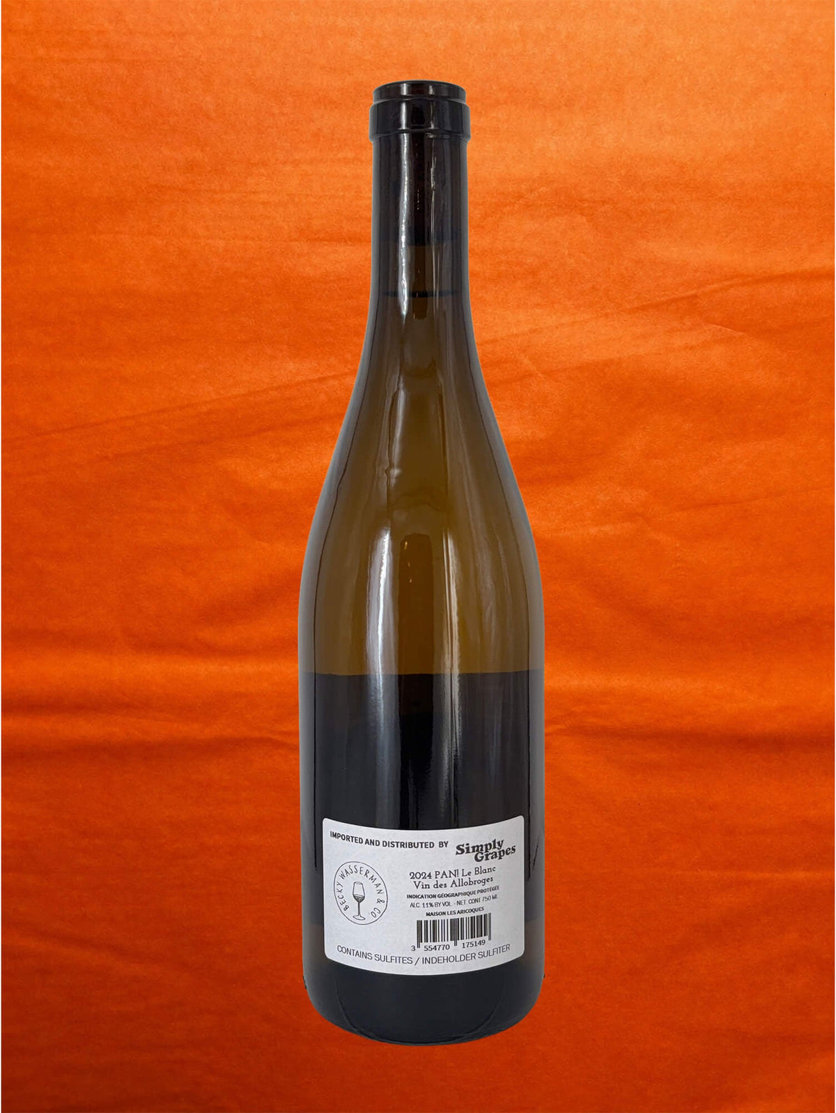 Domaine les Aricoques NV (2024) Pan! Le Blanc back label
