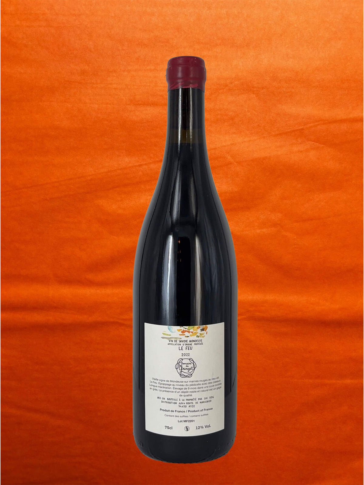 Domaine du Gringet 2022 Le Feu 'Mondeuse' back label
