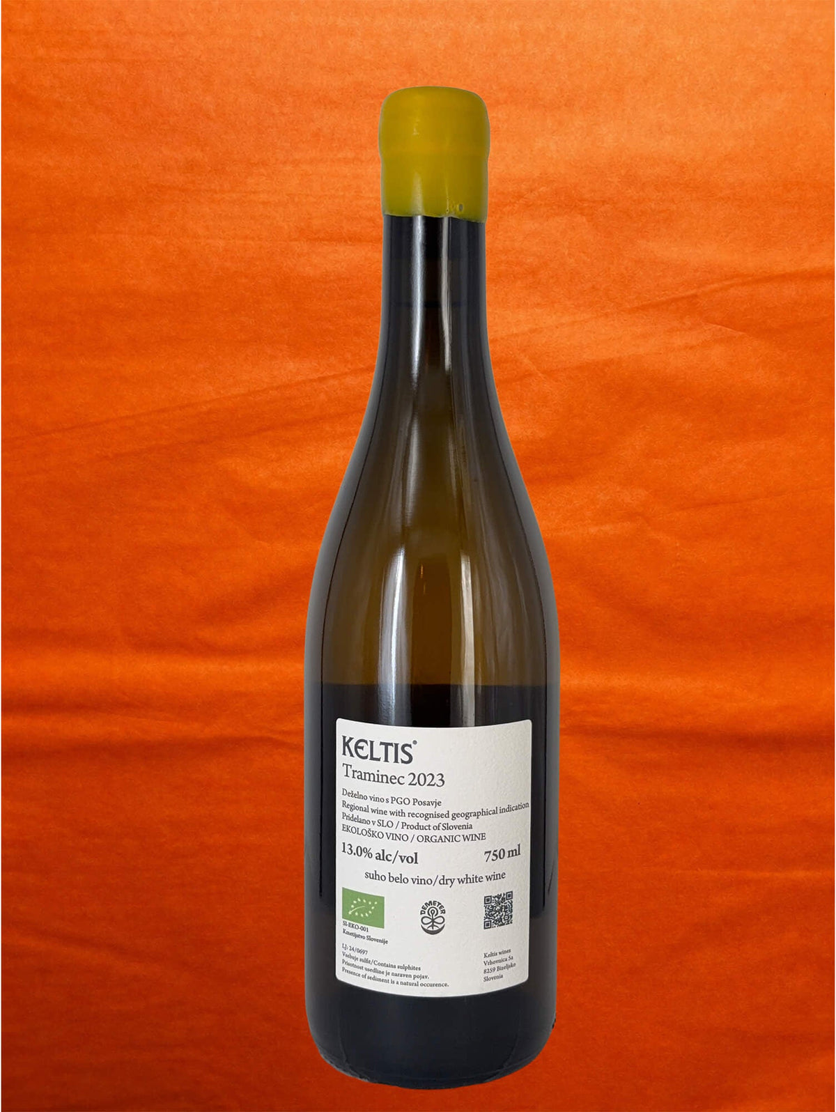 Keltis 2023 Traminec back label