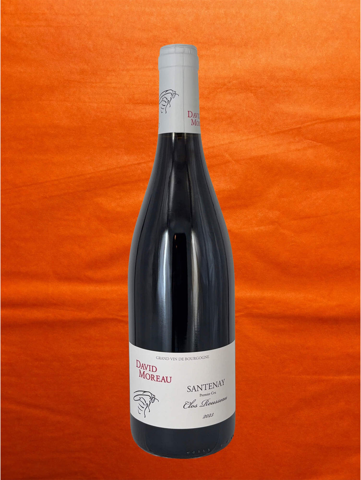 David Moreau 2023 Santenay 1cru Rouge 'Clos Rousseau' front label