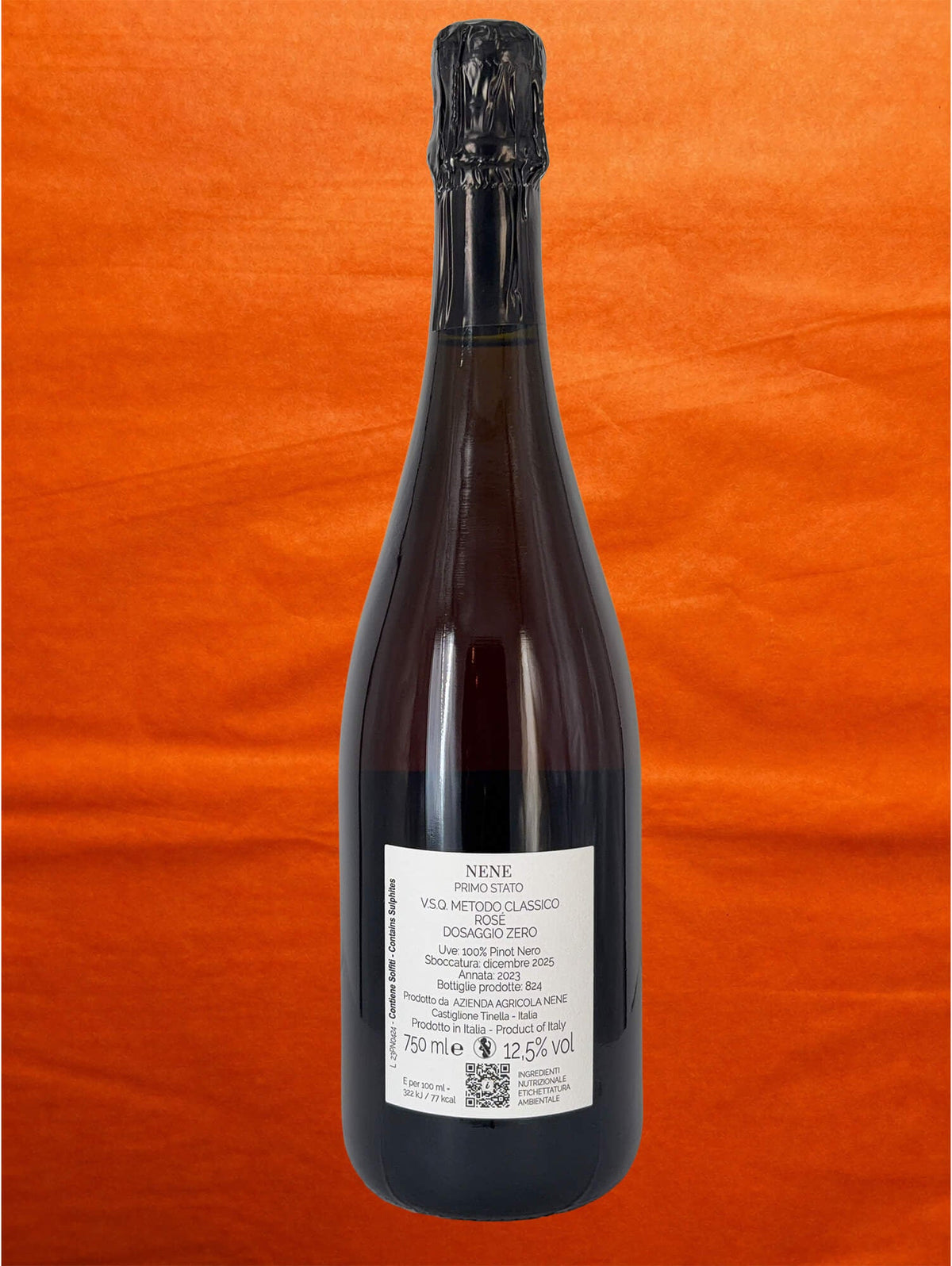 NENE 2023 V.S.Q. Methode Classico Rosé back label