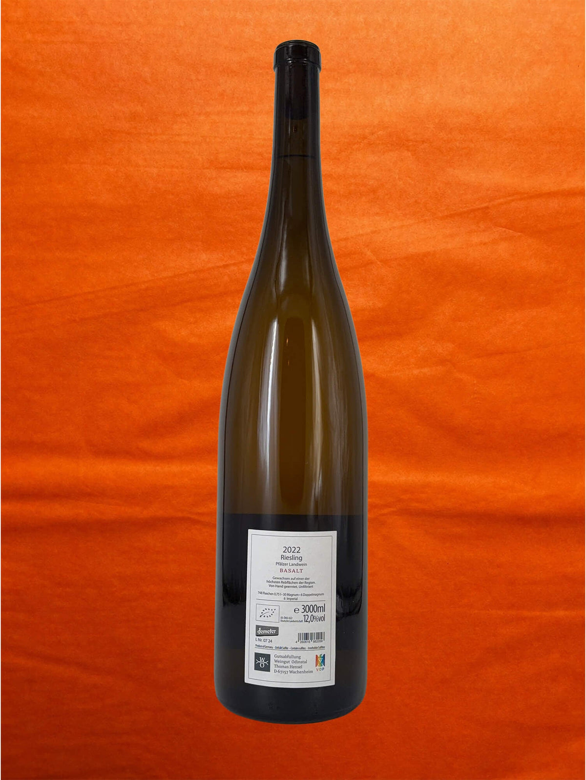 Weingut Odinstal 2022 Basalt Riesling JEROBAUM 3L back label
