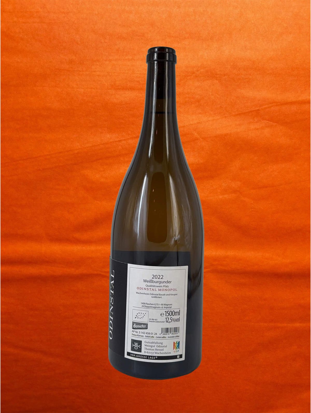 Weingut Odinstal 2022 'Odinstal Monopol GG' Weissburgunder MAGNUM 1,5L back label