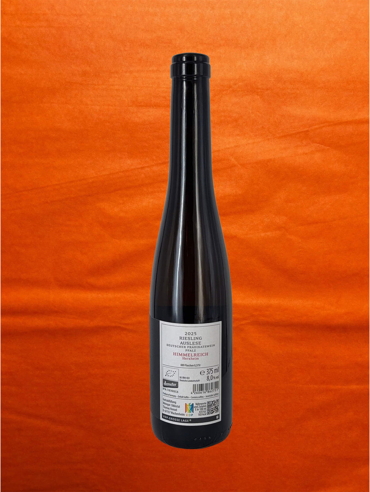 Weingut Odinstal 2025 Riesling Auslese HIMMELREICH back label