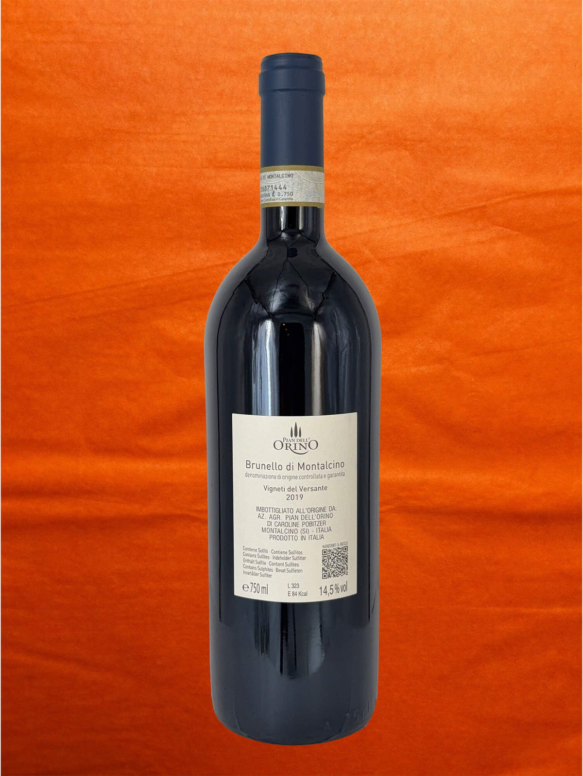 Pian Dell'Orino 2019 Brunello 'Vigneti Del Versante' back label
