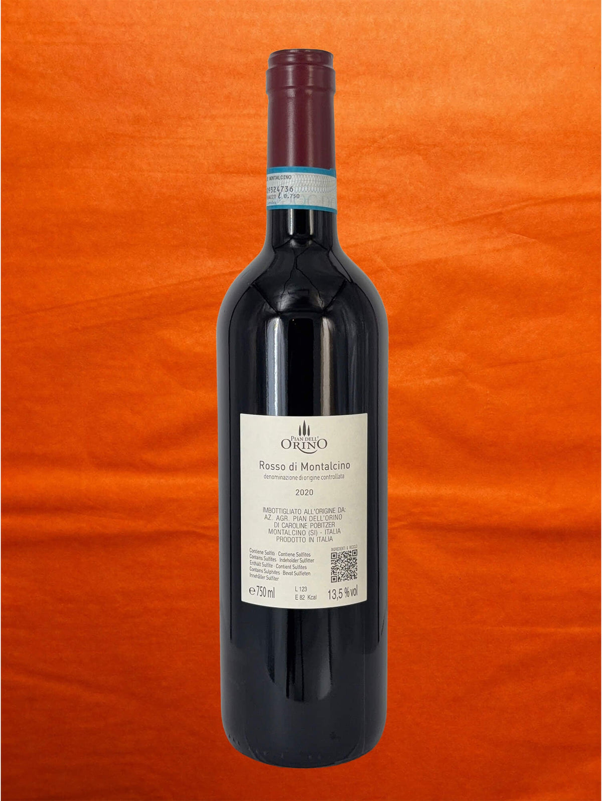 Pian Dell'Orino 2020 Rosso di Montalcino DOC back label