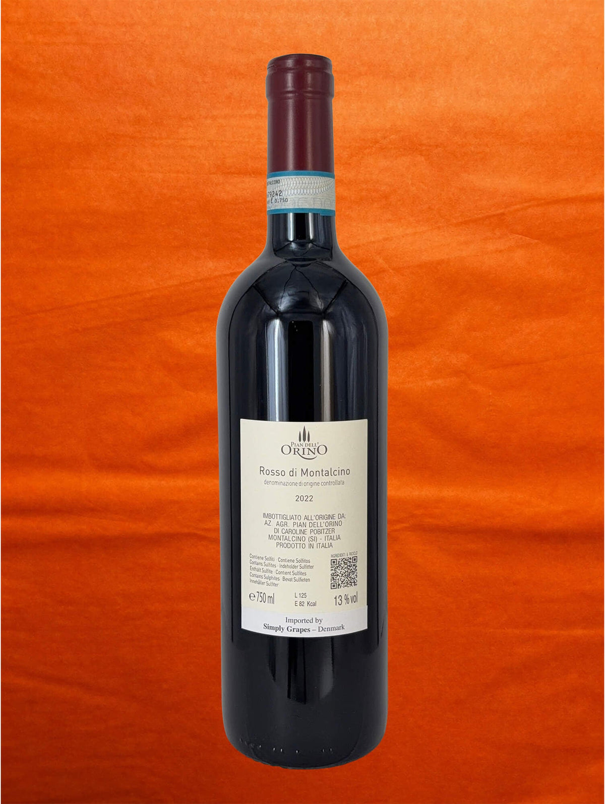 Pian Dell'Orino 2022 Rosso di Montalcino DOC back label