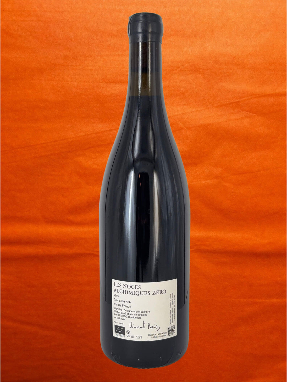 Vincent Ruiz 2024 Les Noces Alchimiques "Zero" back label