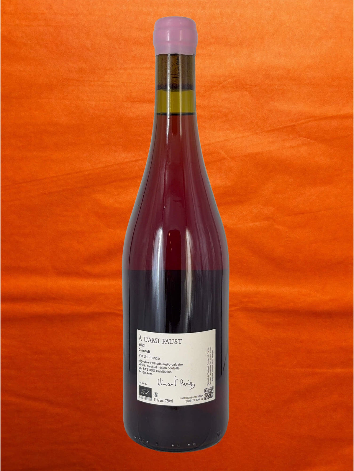 Vincent Ruiz 2024 À L'Ami Faust back label