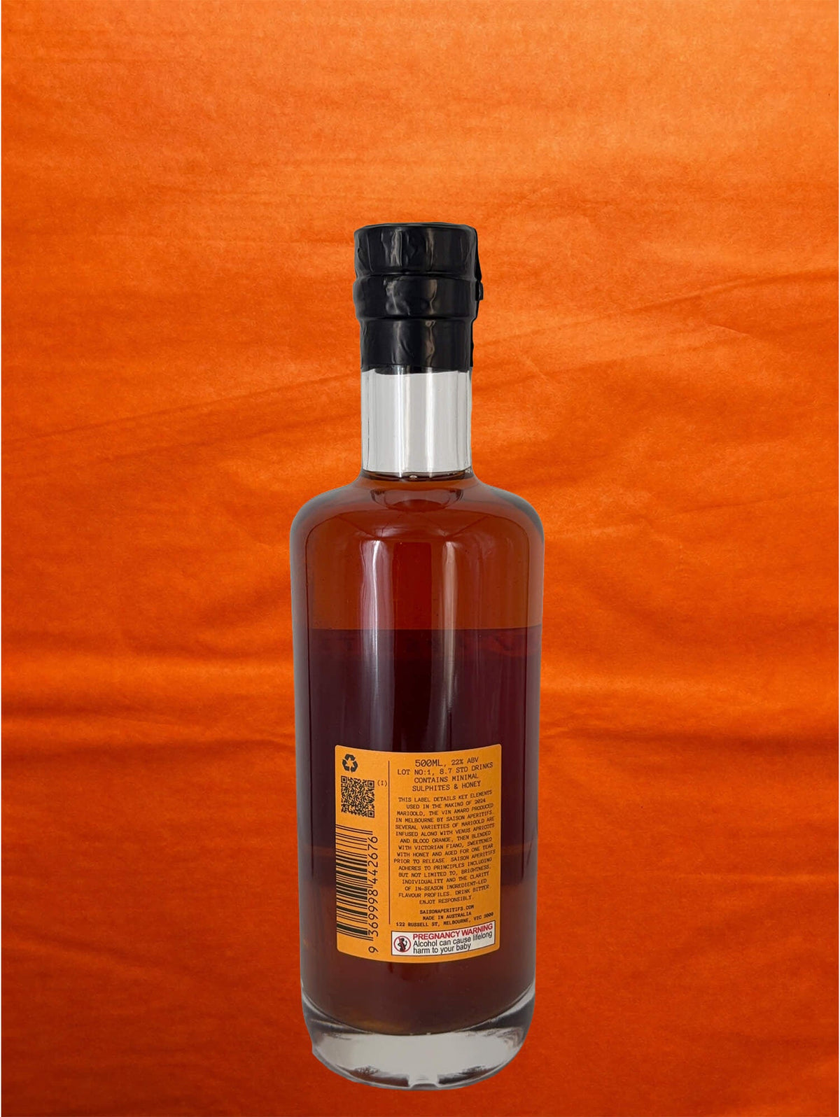 Saison Aperitif 2023 Marigold Vin Amaro back label