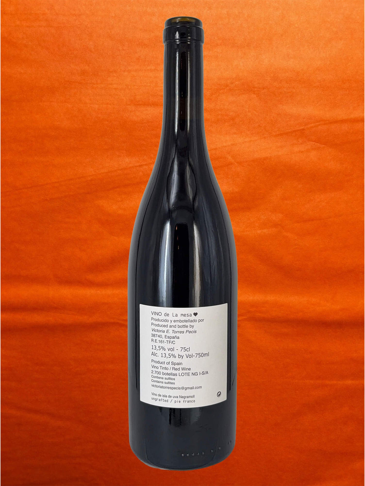 Victoria Torres Pecis NV 18/19/20 Vino de la Mesa <3 back label